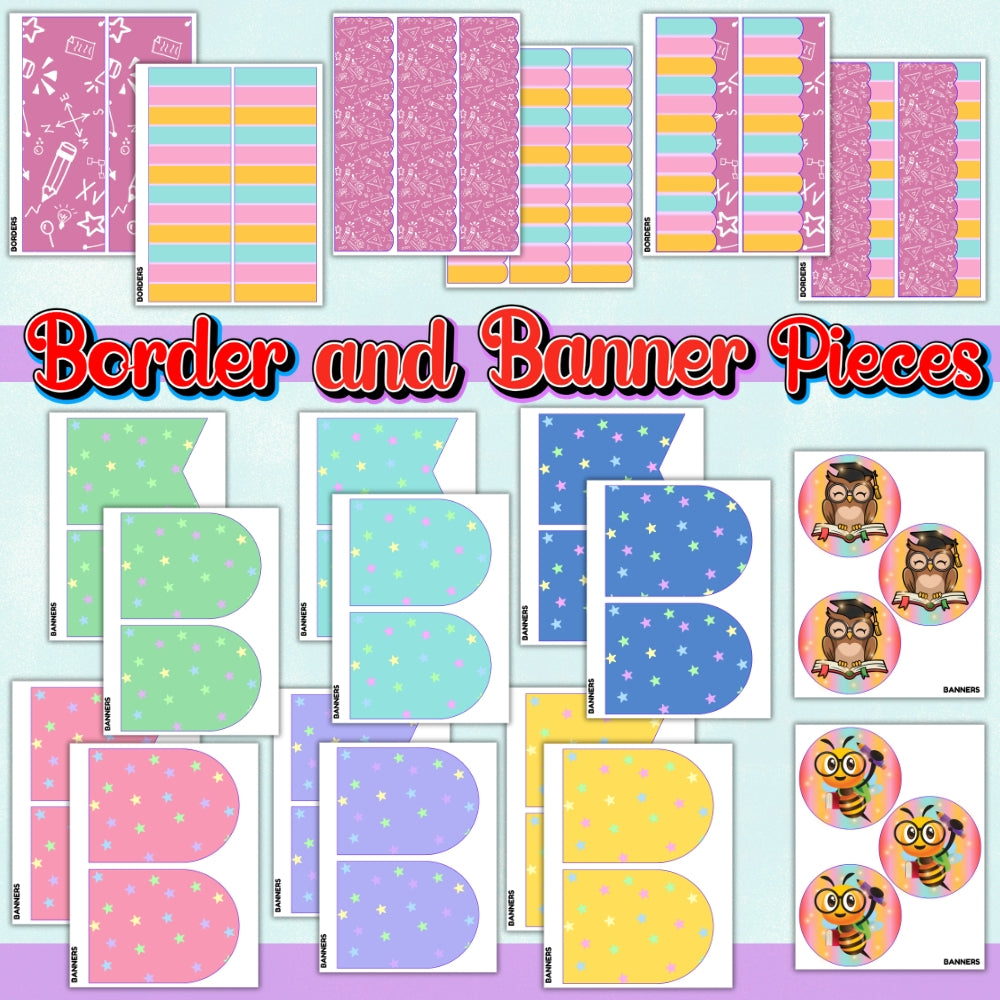 PLR Printable Back to School Bulletin Board Set