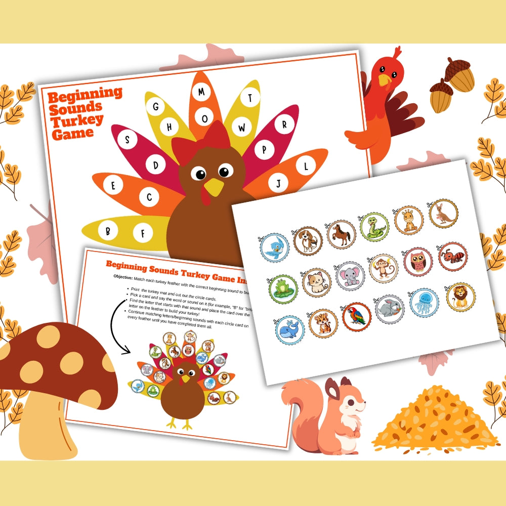 PLR Beginning Sounds Turkey Game