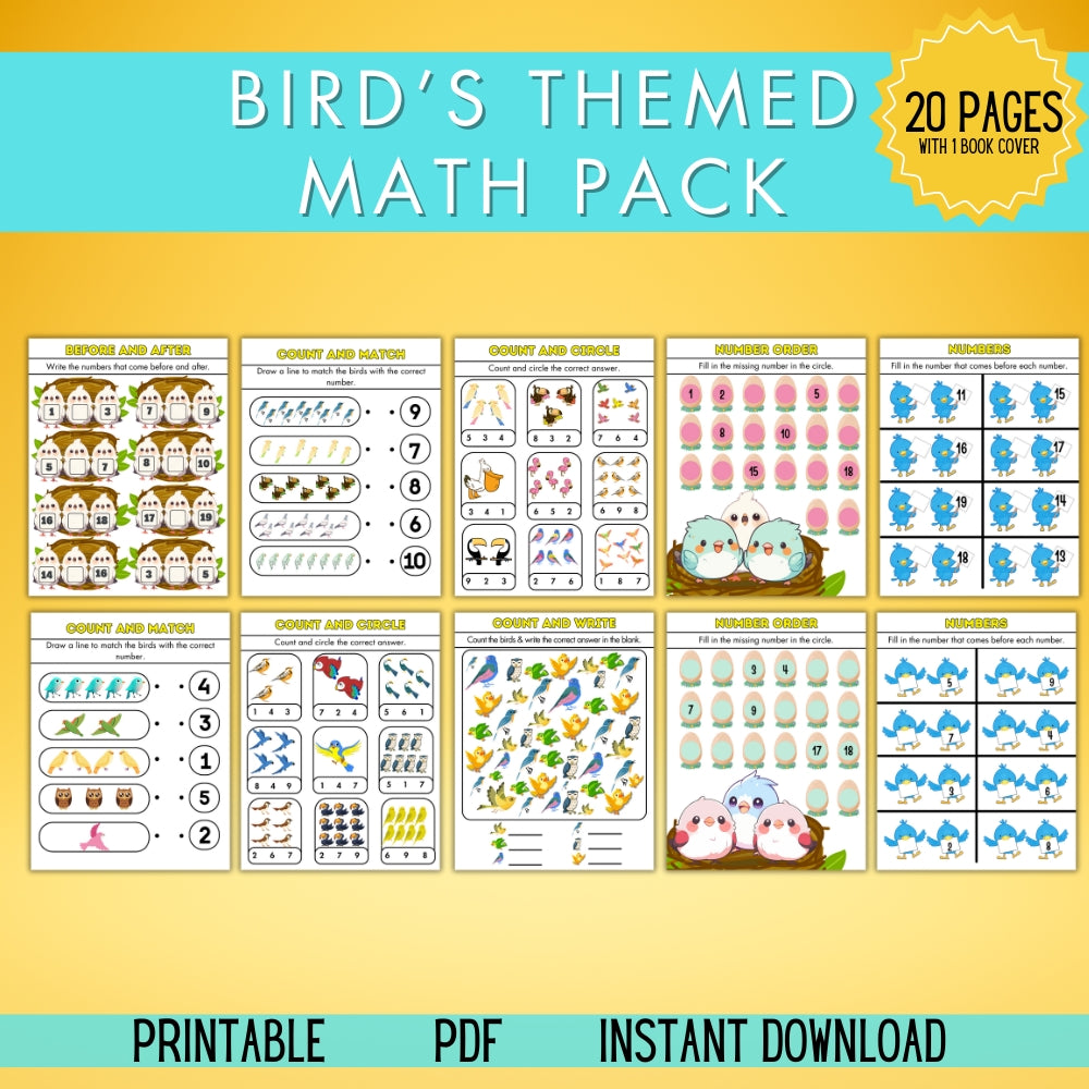 PLR Birds Themed Math Pack