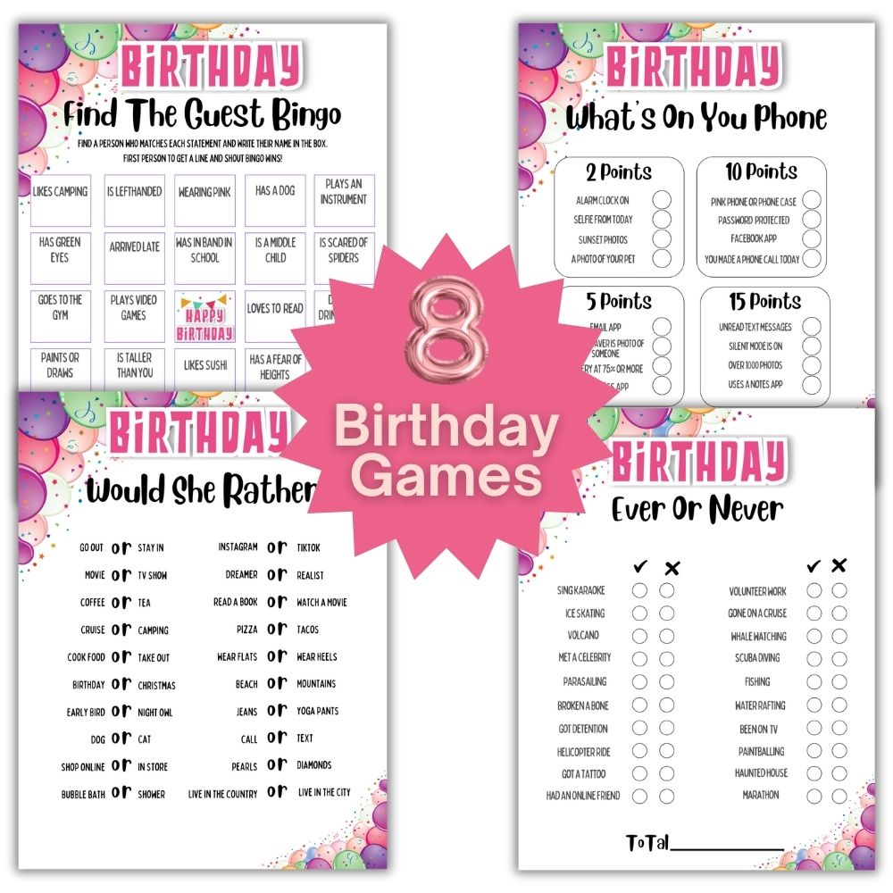 PLR Birthday Games for Adults