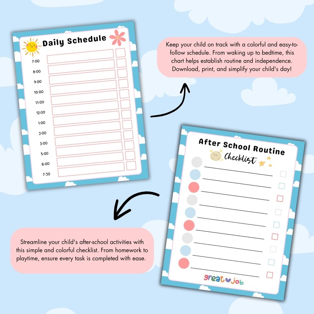 PLR Blue Kids Chore Chart