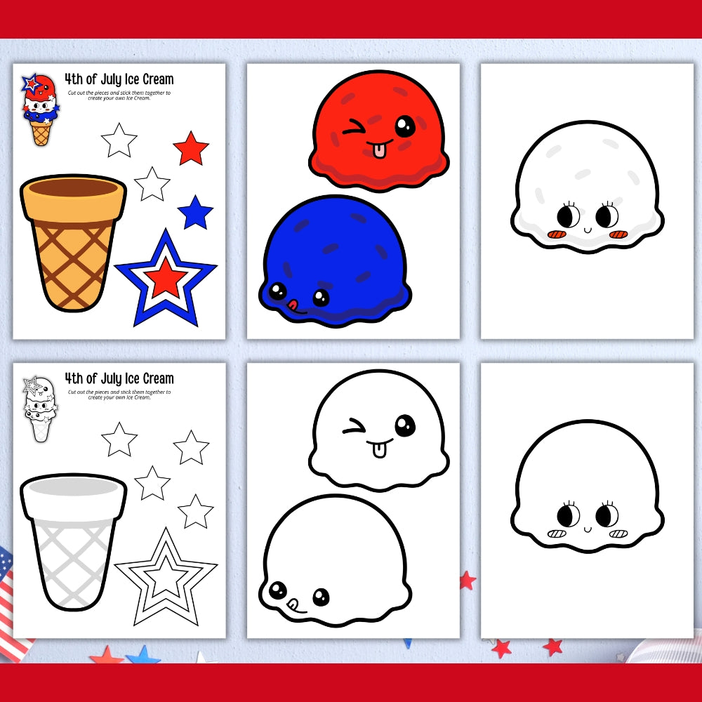 PLR Printable Build a 4th of July Ice Cream