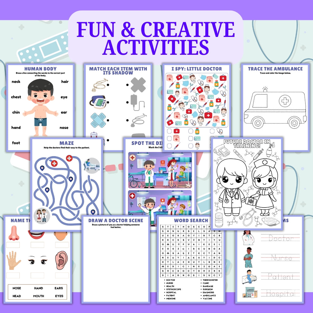 PLR Kids Doctor Themed Activity Pack