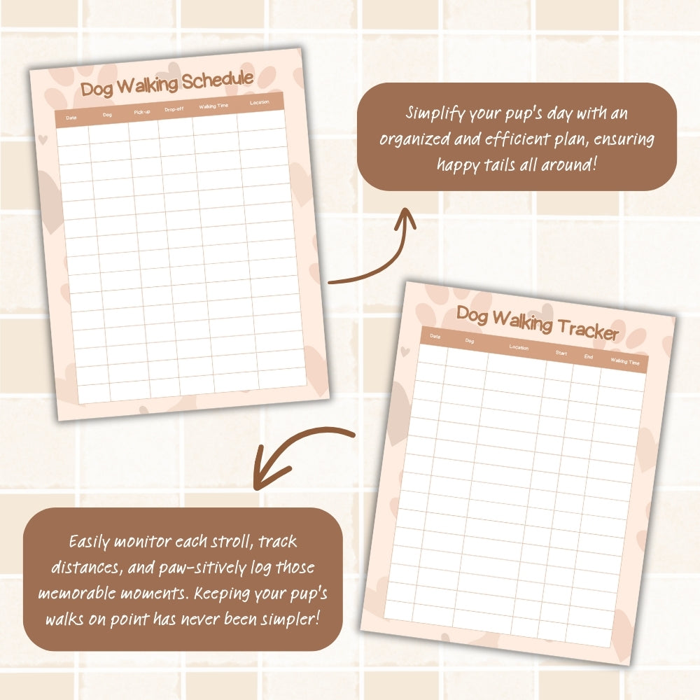 PLR Tan Dog Walker Planner