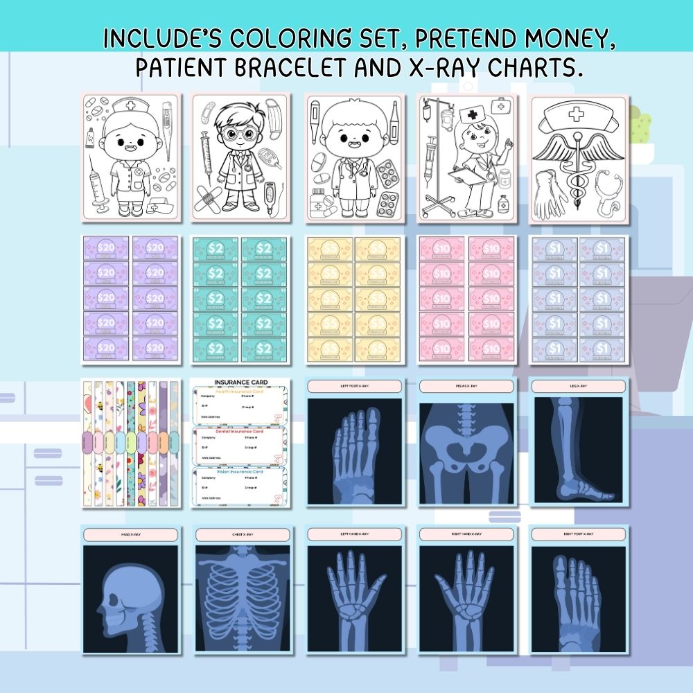 PLR Dr. Office Dramatic Pretend Play Printable Set plrprintablesstore