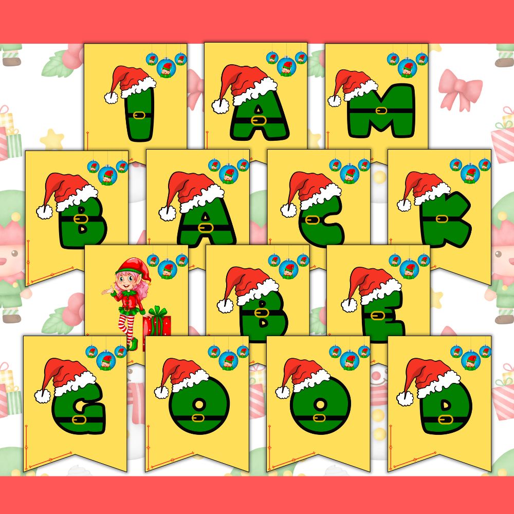 PLR Elf Christmas Home / Classroom Wall Art and Banner