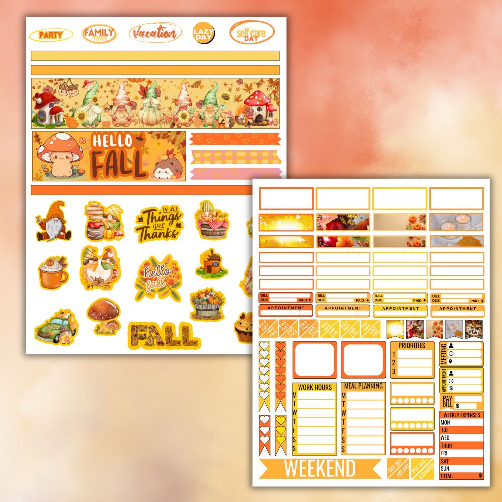 PLR Fall Planner Stickers