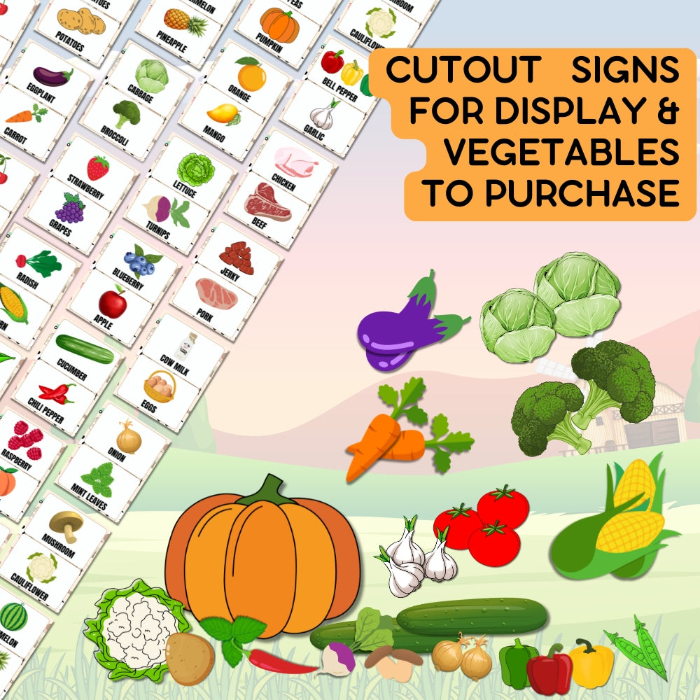 PLR Farmers Market Pretend Play Printables Set