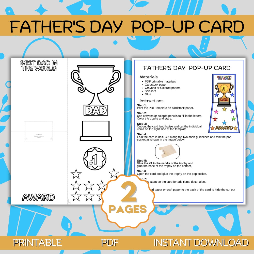 PLR Father's Day Pop UP Card