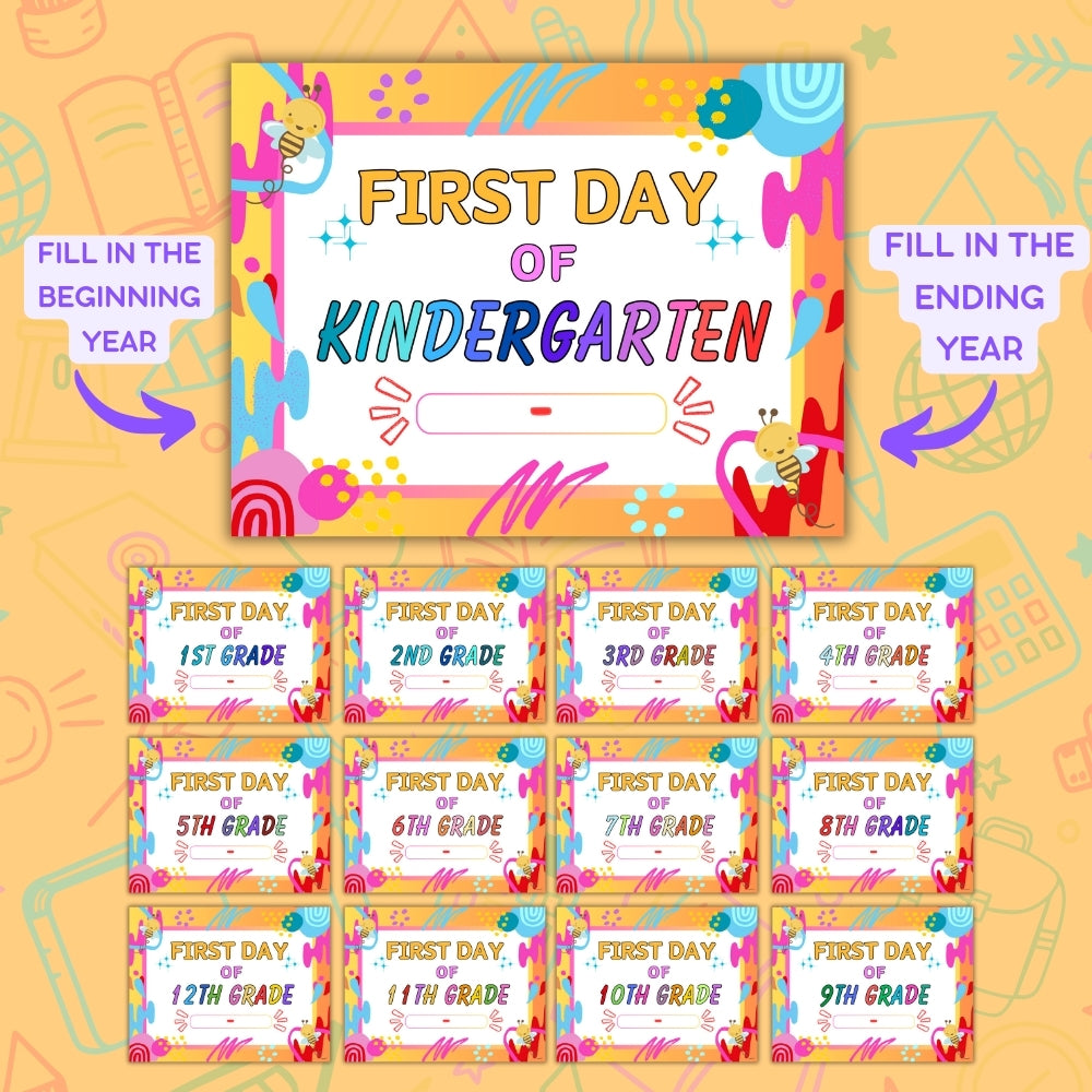 PLR First Day & Last Day of School Signs - Orange