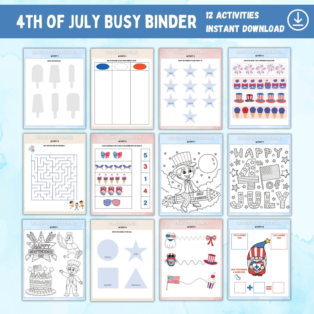 PLR 4th of July Busy Binder