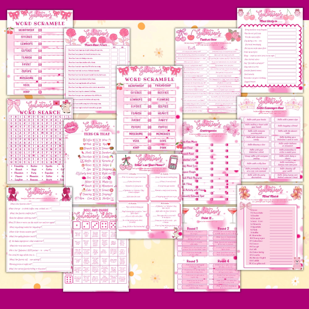 PLR Galentine's Day Party Game Bundle
