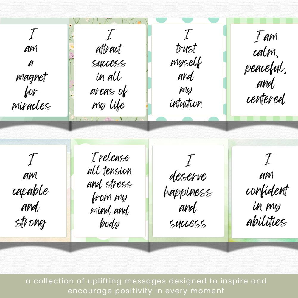 PLR Green Affirmation Card Bundle