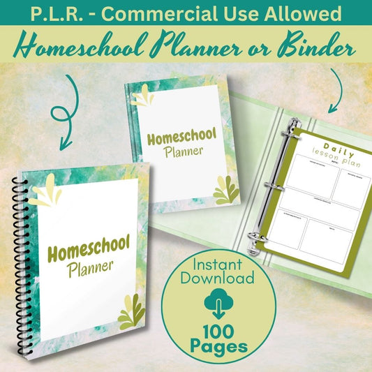 PLR Green Homeschool Planner
