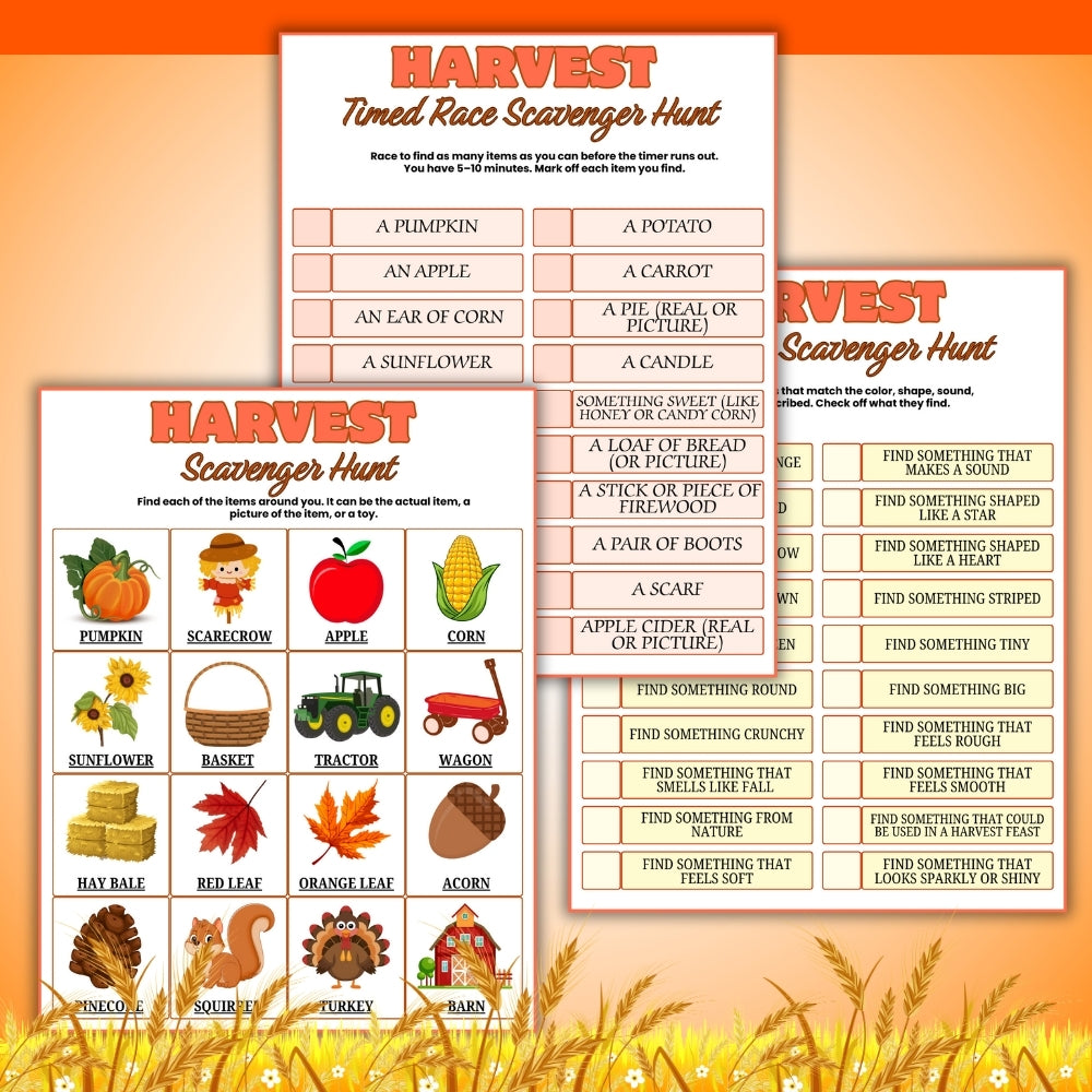 PLR Harvest Scavenger Hunt