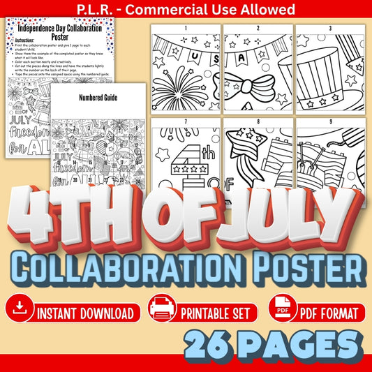 PLR Printable Independence Day Collaborative Poster