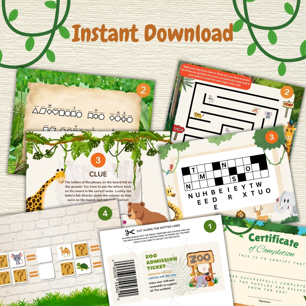 PLR Zoo Escape Room for Kids