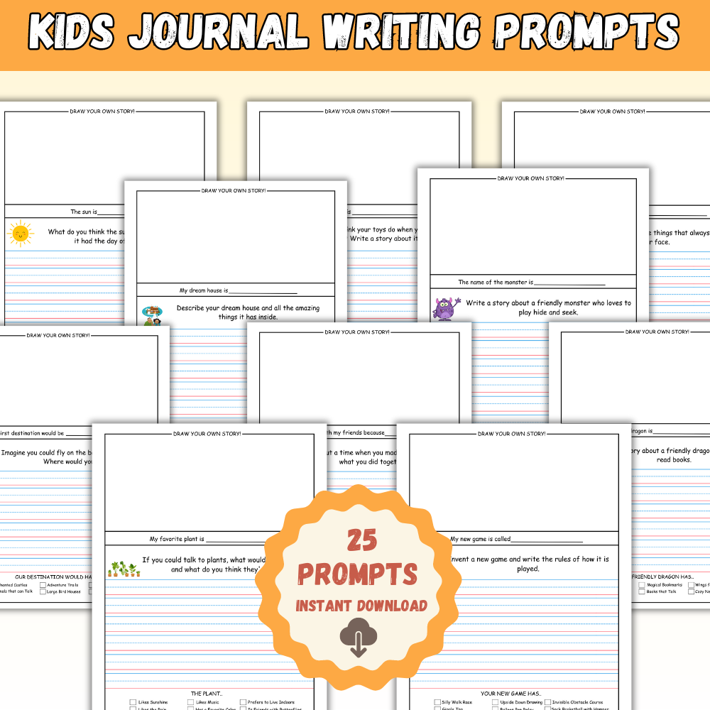 PLR 25 Kids Journal Writing Prompts