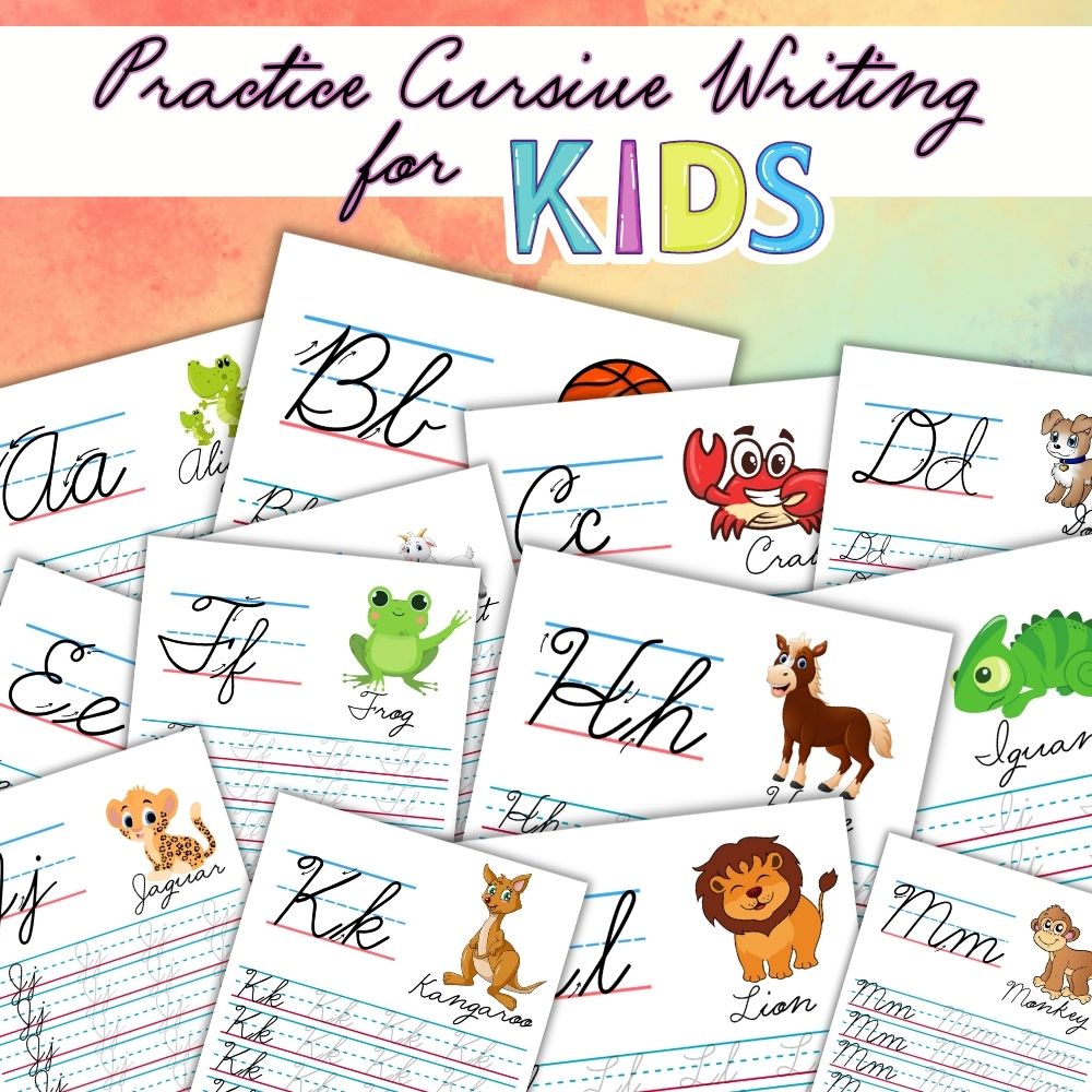 PLR Practice Cursive Writing for Kids
