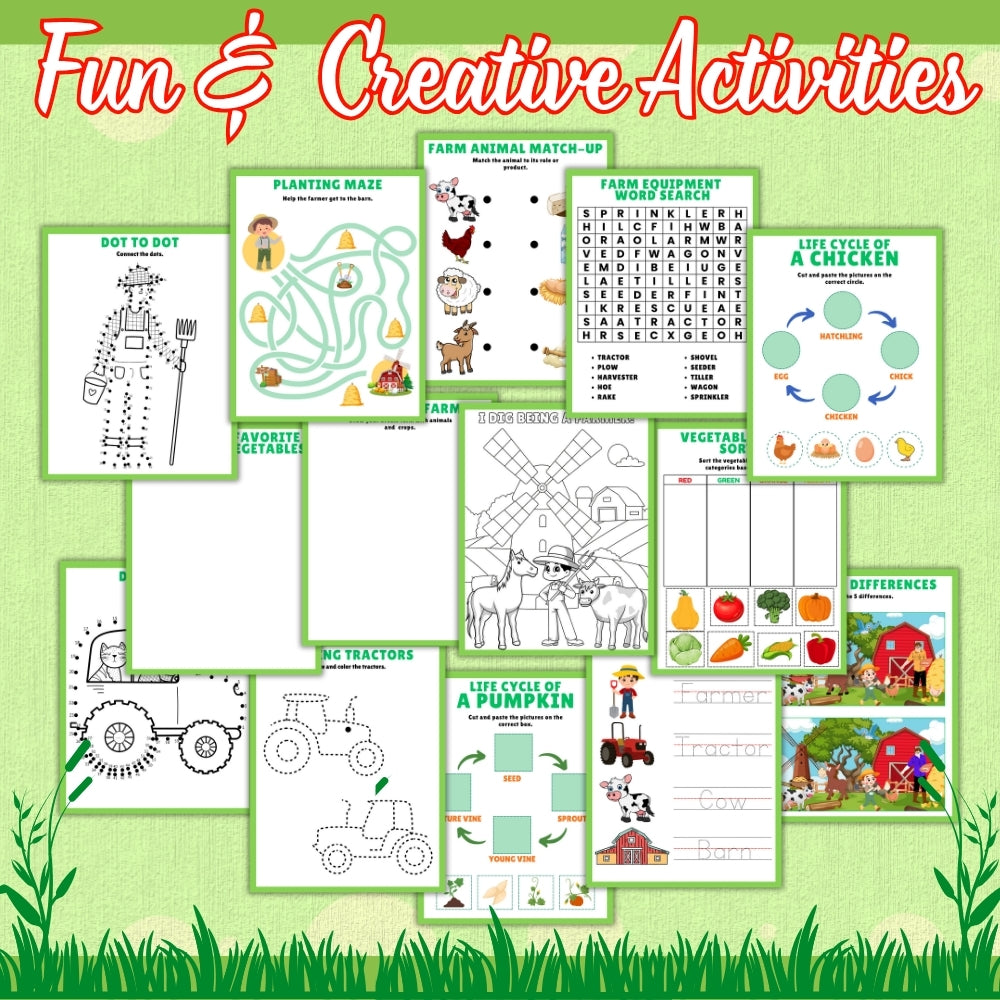 PLR Kids Farmer Themed Activity Pack