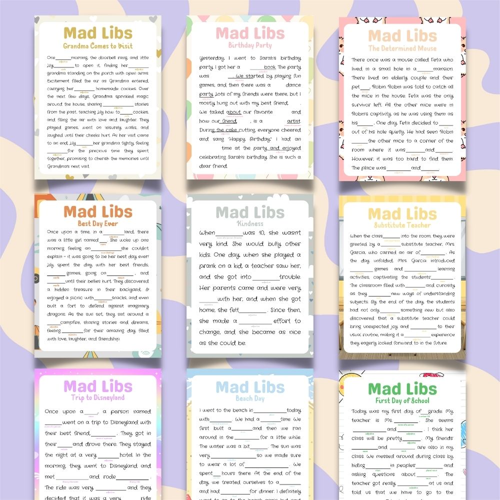 PLR Mad Libs for Kids