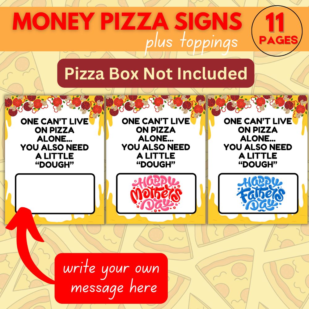 PLR Money Pizza Signs