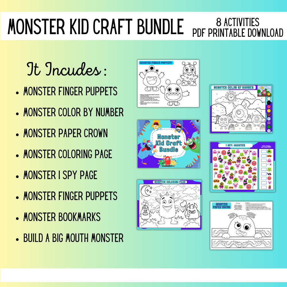 PLR Monsters Kid Craft Bundle