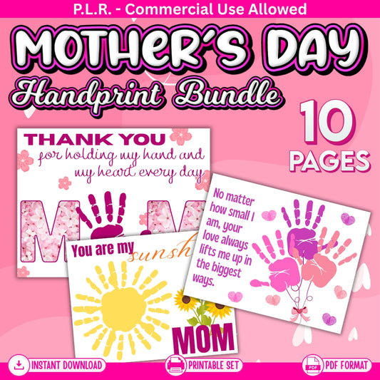 PLR Printable Mother's Day Handprint Bundle