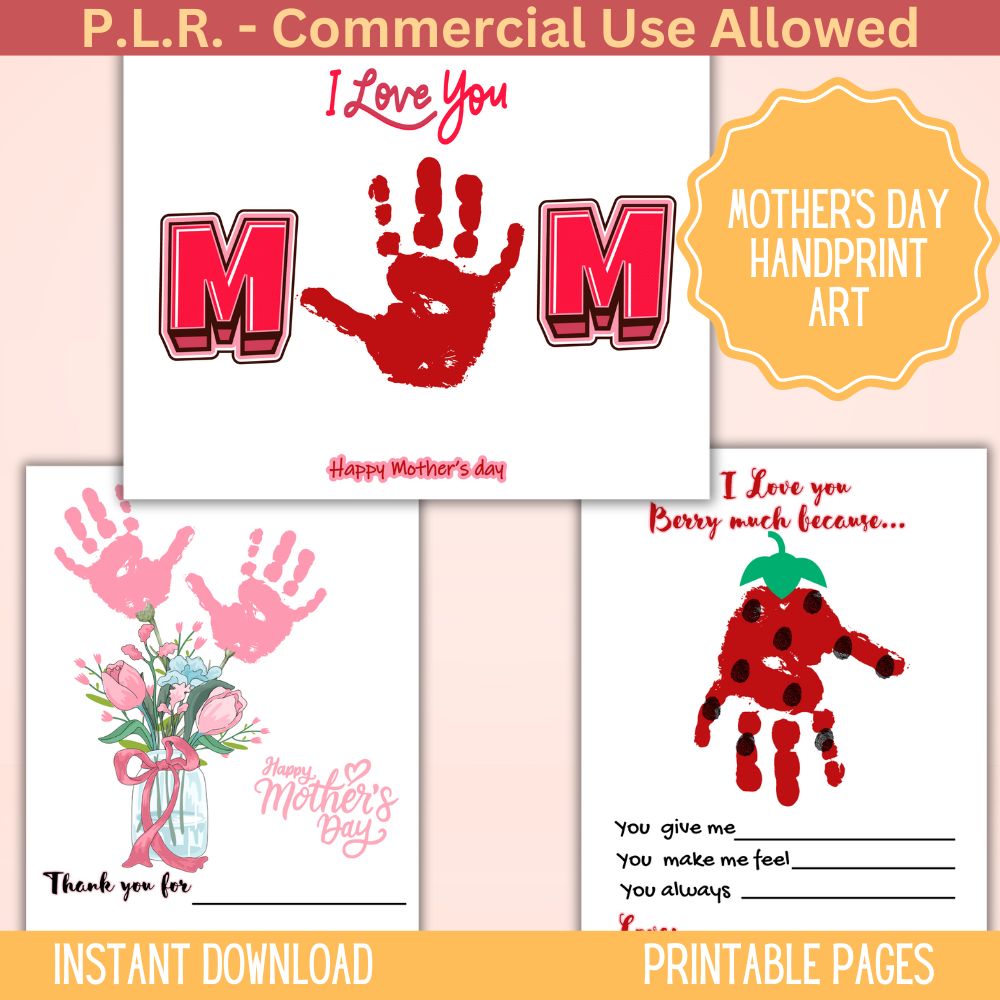 PLR Mother's Day Handprint Art