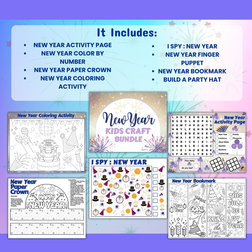 PLR New Year Kid Craft Bundle