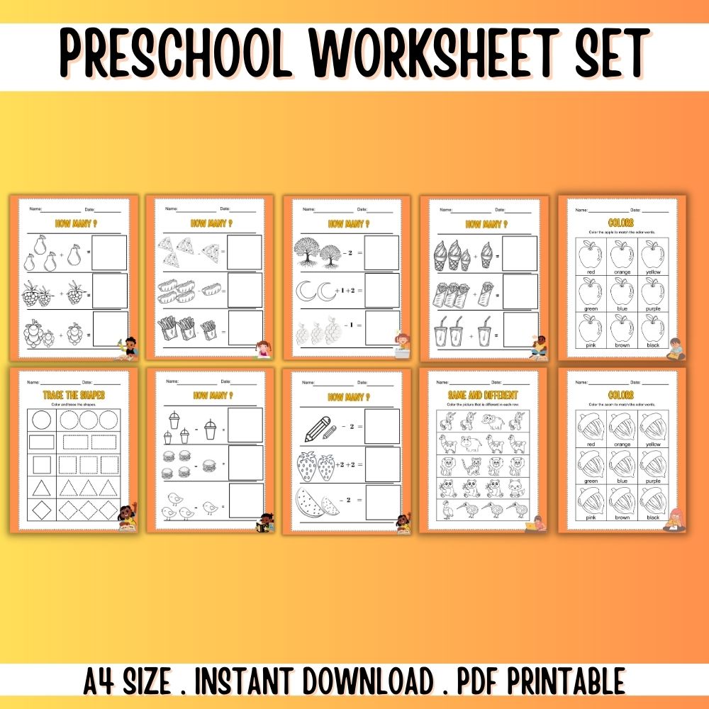 PLR Preschool Worksheets