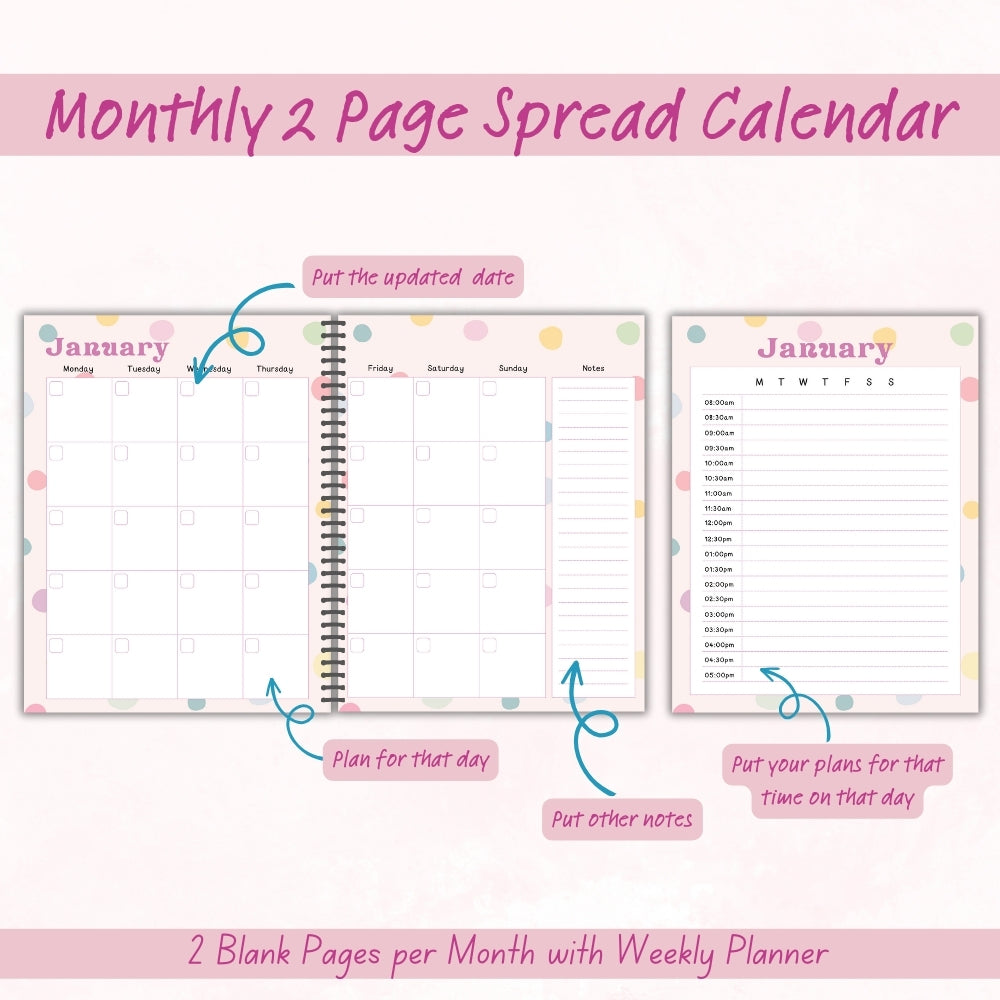 PLR Polka Dot Pain Management Tracker Journal