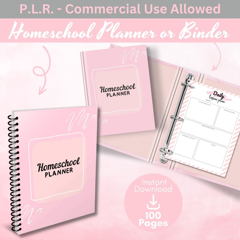 PLR Pink Homeschool Planner