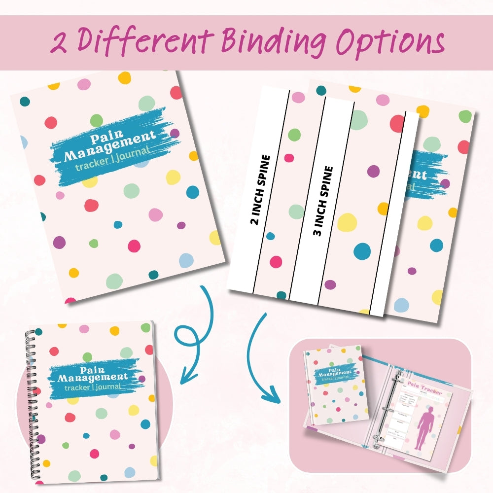 PLR Polka Dot Pain Management Tracker Journal