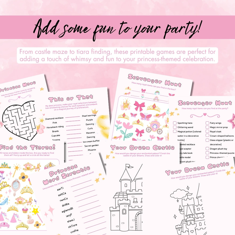 PLR Princess Birthday Party Game Bundle