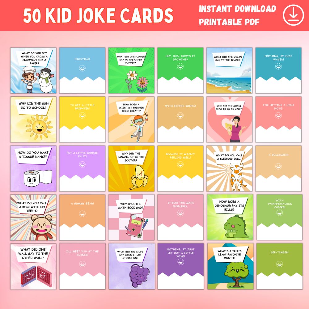 PLR 50 Kid Joke Cards