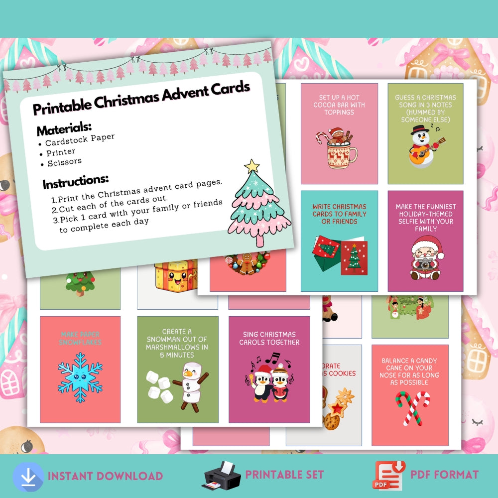 PLR Printable Christmas Advent Cards