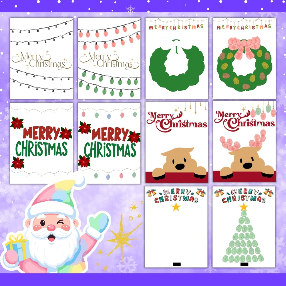PLR Printable Christmas Fingerprint Art