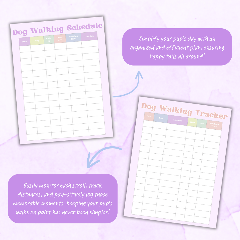 PLR Colorful Dog Walker Planner