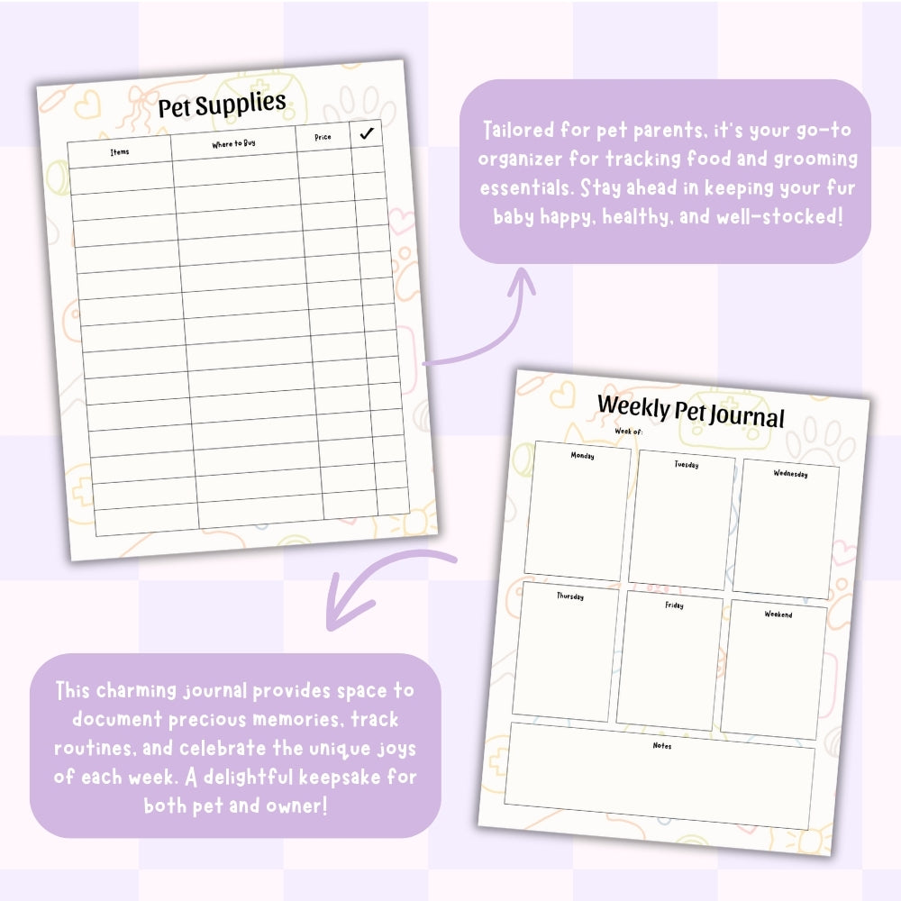 PLR Colorful Pet Planner