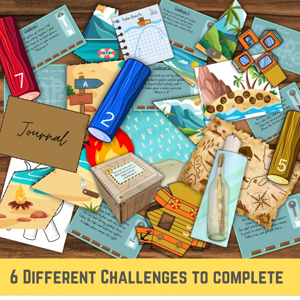 PLR Printable Deserted Island Escape Room for Teenagers and Adults