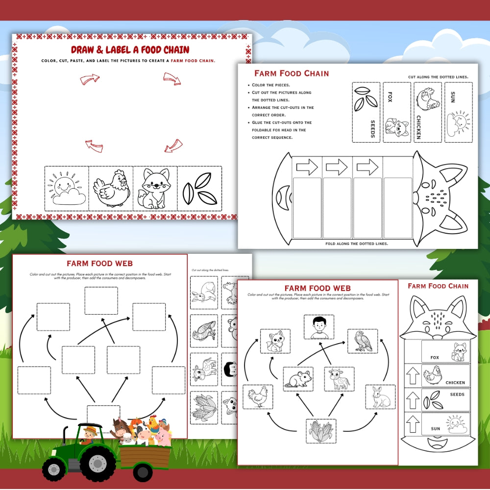 PLR Printable Farm Food Web and Food Chain