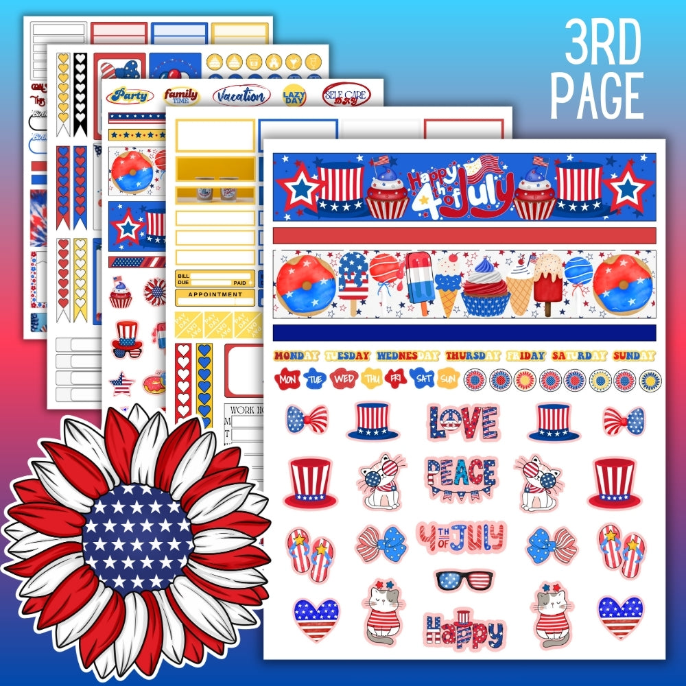 PLR 4th of July Planner Sticker Set