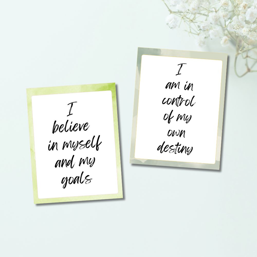 PLR Green Affirmation Card Bundle