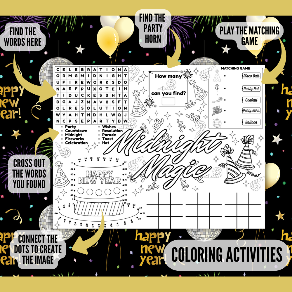 PLR New Year Activity Placemats