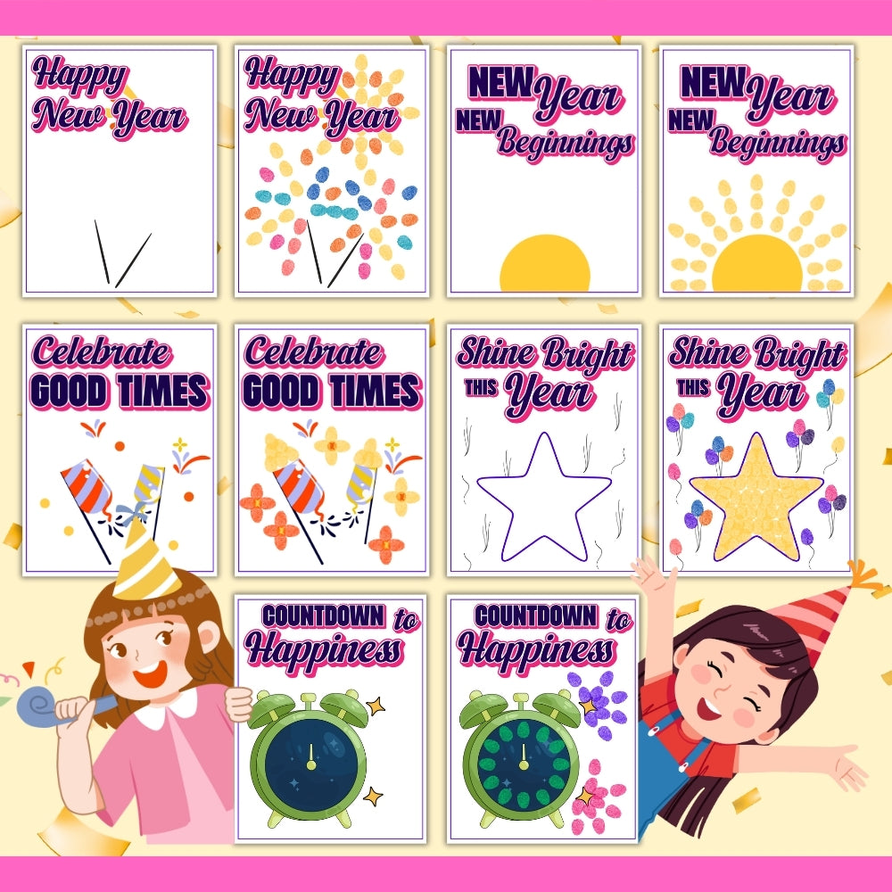 PLR Printable New Year Fingerprint Art