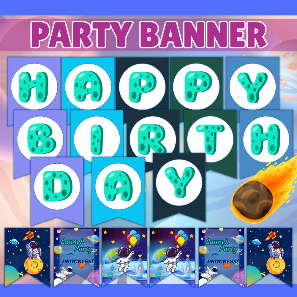 PLR Printable Outer Space Birthday Party Bundle