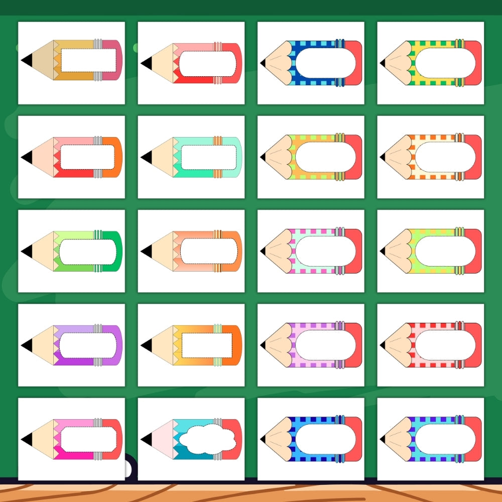 PLR Printable Big Pencil Name Tags