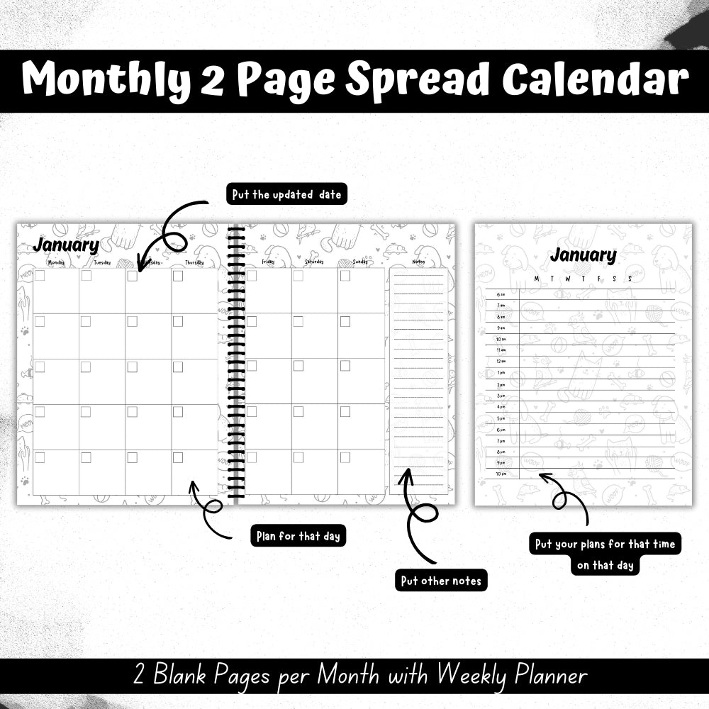 PLR Black and White Pet Planner