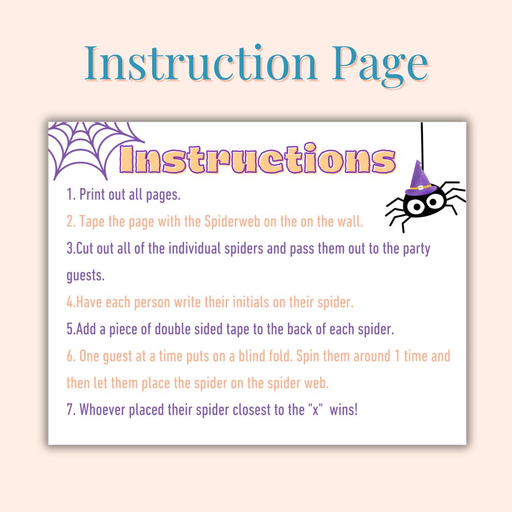 PLR Pin the Spider on the Web